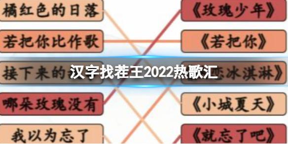 《漢字找茬王》2022熱歌匯 2022年熱歌盤點通關(guān)攻略